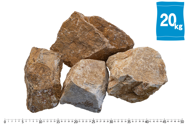 クラッシュマーブルロック イエロー　φ100-200mm内外