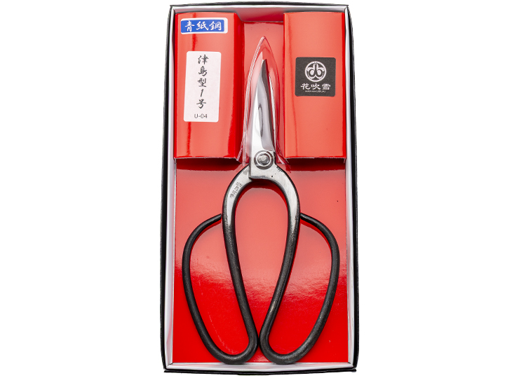 越後花吹雪 津島型1号(植木鋏) 青紙鋼手造り